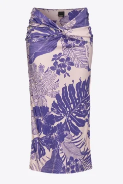 Jupes|PINKO Jupe Midi A Imprime Floral Nude/Violet