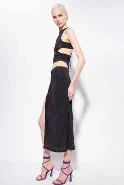 Jupes|PINKO Jupe Midi En Jersey Fluide Noir Limousine