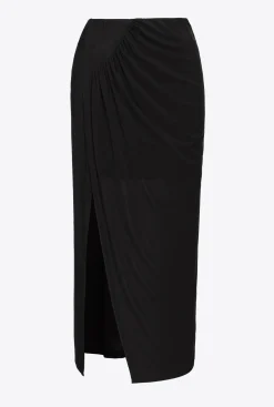 Jupes|PINKO Jupe Midi En Jersey Fluide Noir Limousine