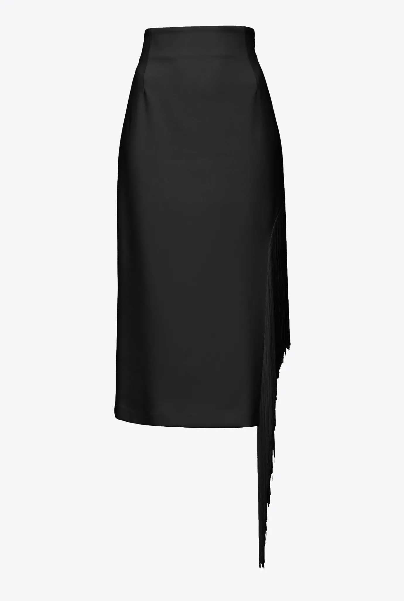Jupes|PINKO Jupe Mi-Longue A Franges Laterales Noir Limousine