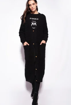 Jupes|PINKO Jupe Mi-Longue Fendue Noir Limousine