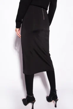 Jupes|PINKO Jupe Mi-Longue Fendue Noir Limousine