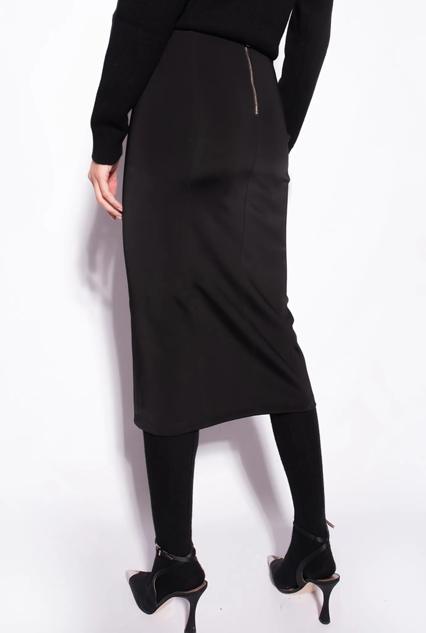 Jupes|PINKO Jupe Mi-Longue Fendue Noir Limousine