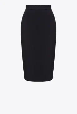 Jupes|PINKO Jupe Mi-Longue Fendue Noir Limousine