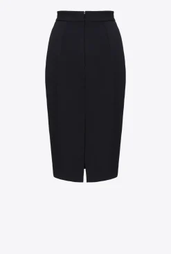 Jupes|PINKO Jupe Mi-Longue Fendue Noir Limousine