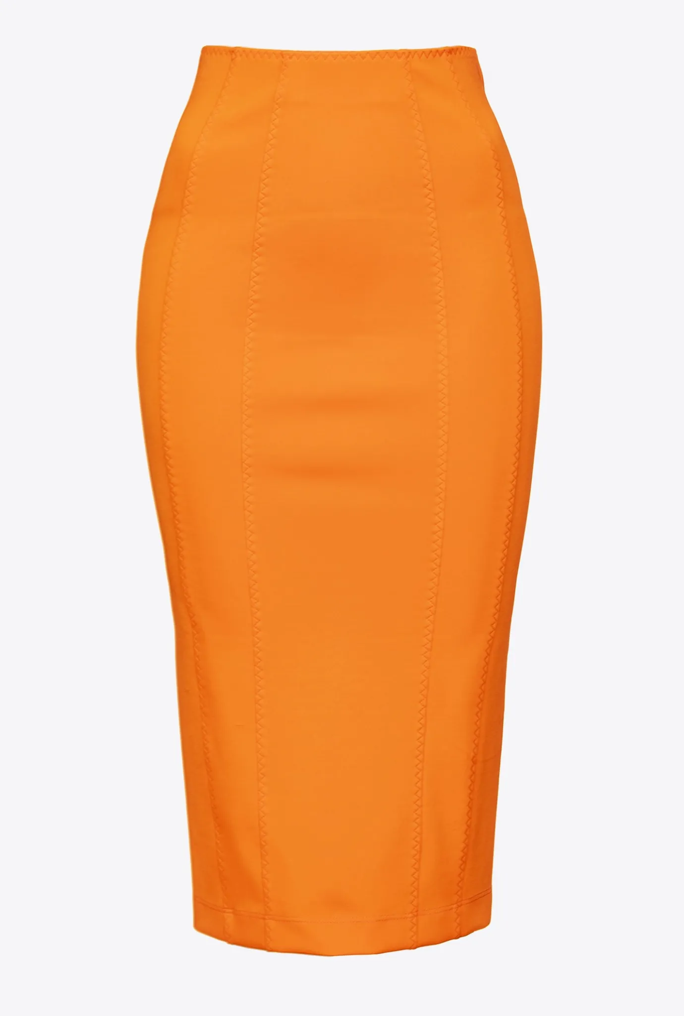 Jupes|PINKO Jupe Mi-Longue Fendue Orange Vibrant