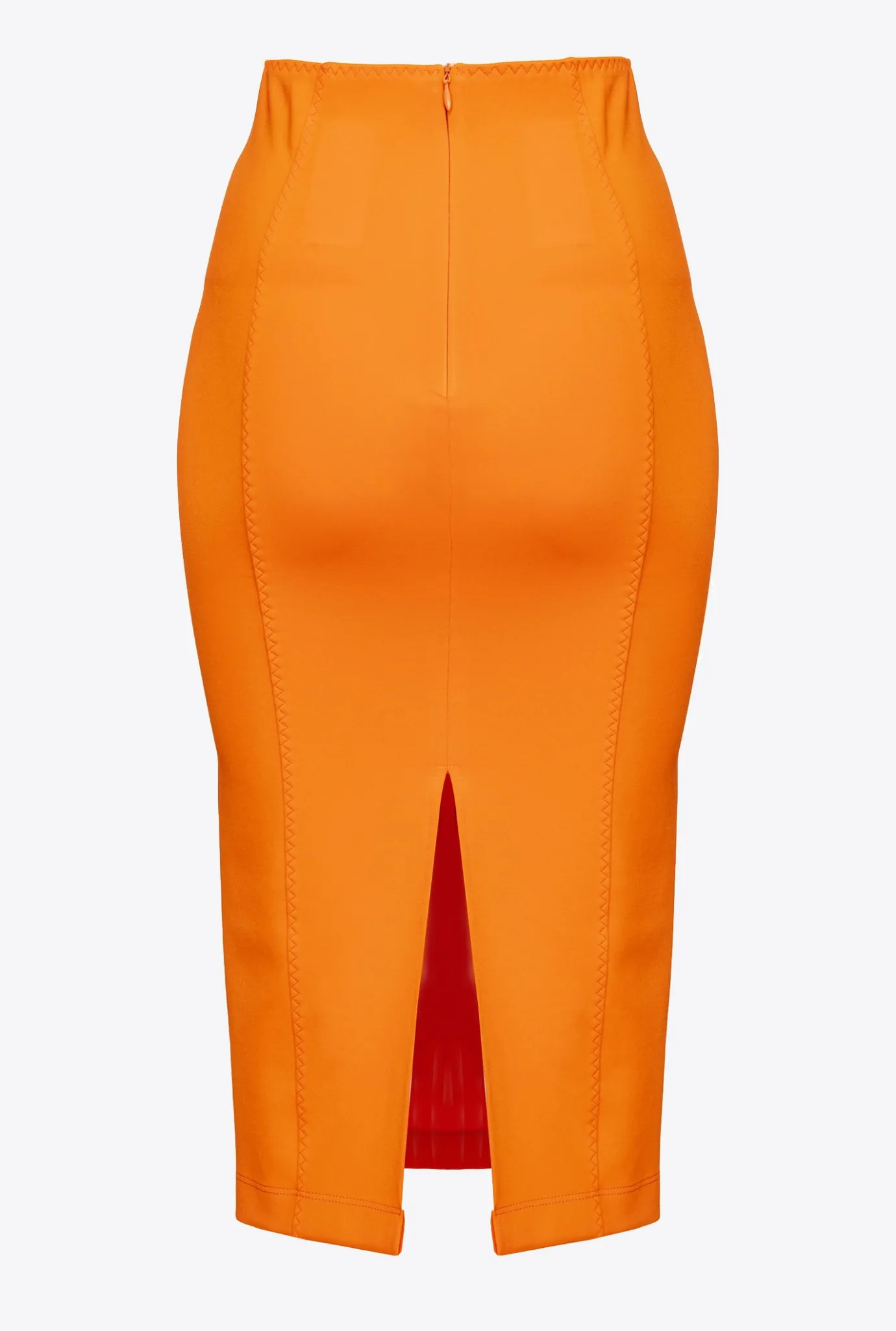 Jupes|PINKO Jupe Mi-Longue Fendue Orange Vibrant