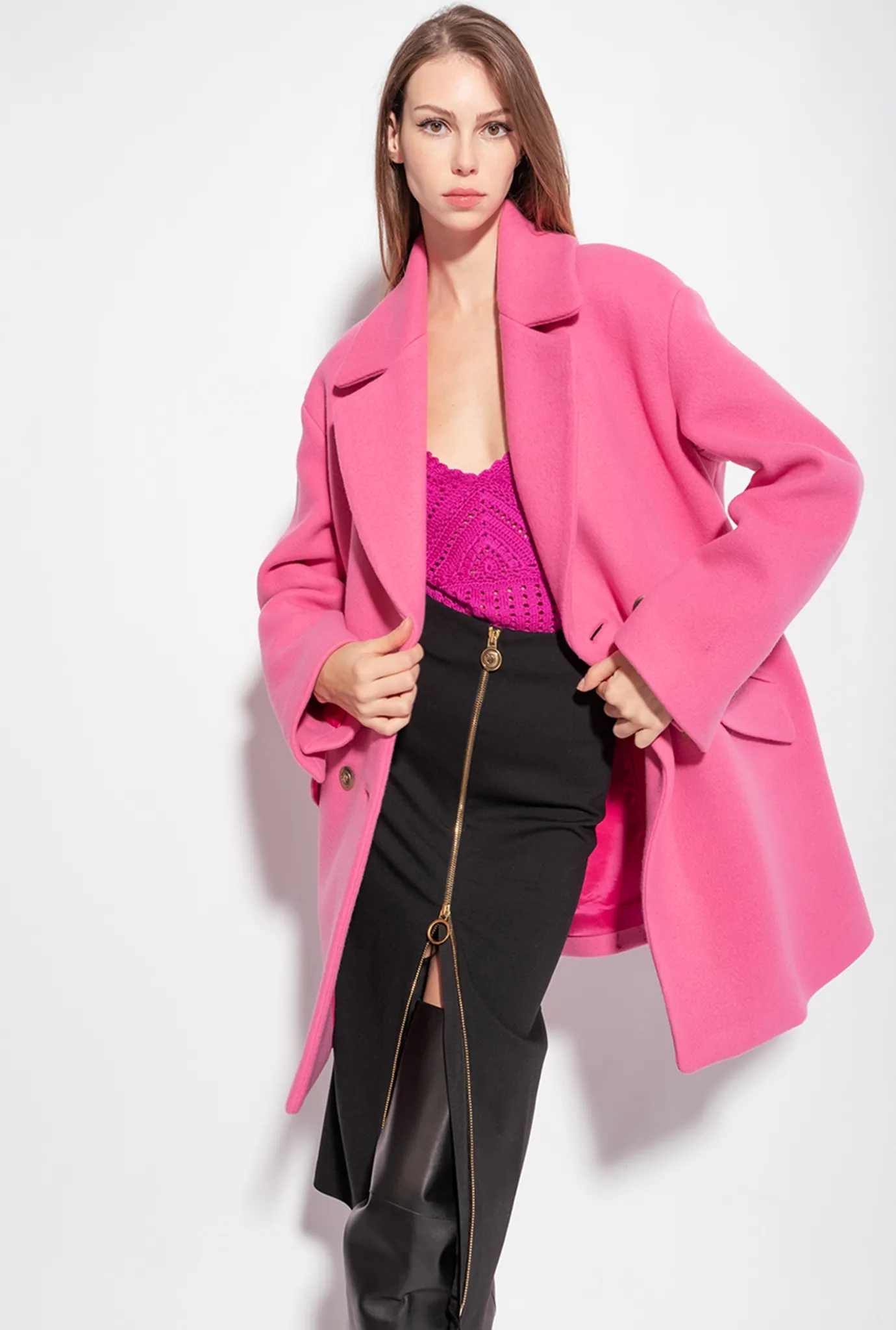 Jupes|PINKO Jupe Mi-Longue Zippee Noir Limousine