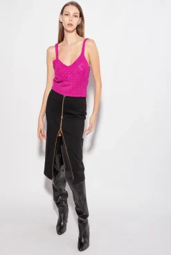 Jupes|PINKO Jupe Mi-Longue Zippee Noir Limousine