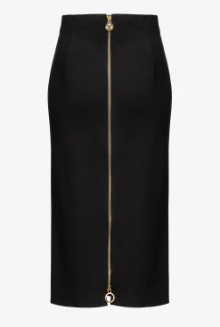 Jupes|PINKO Jupe Mi-Longue Zippee Noir Limousine