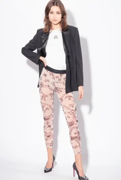 Pantalons|PINKO Leggings A Imprime Tatouage Chair/Noir