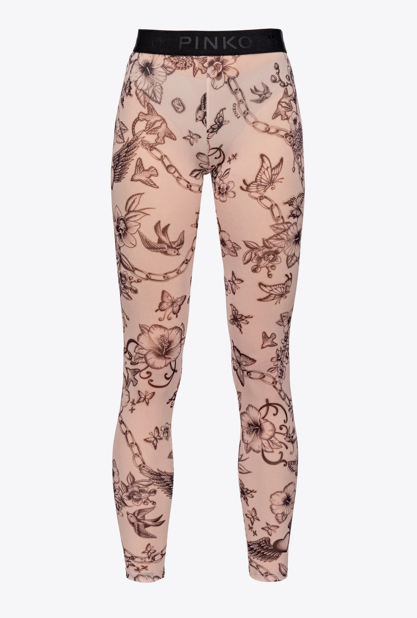 Pantalons|PINKO Leggings A Imprime Tatouage Chair/Noir