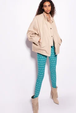 Pantalons|PINKO Leggings Monogram Vert D’Eau/Vert