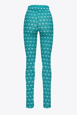 Pantalons|PINKO Leggings Monogram Vert D’Eau/Vert