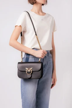 Sacs À Bandoulière|PINKO Love Bag Bell Simply Noir-Vieil Or