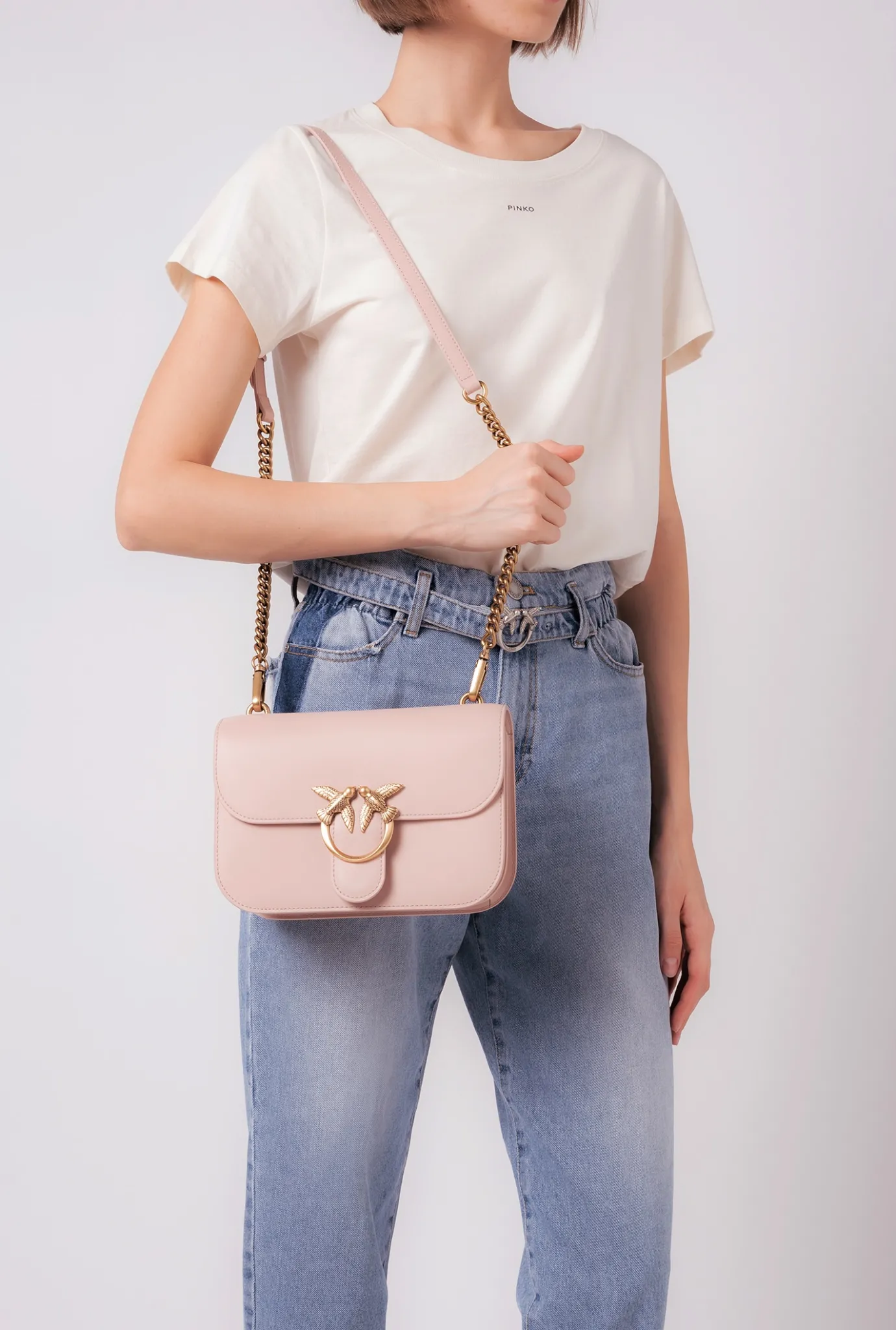 Sacs À Bandoulière|PINKO Love Bag Bell Simply Rose/Rose Poudre-Or Antique