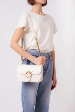 Sacs À Bandoulière|PINKO Love Bag Bell Simply Blanc+Blanc-Or Antique
