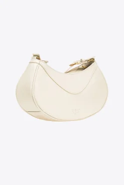Sacs À Bandoulière|PINKO Love Bag Bon Bon Crossbody En Cuir Blanc+Blanc-Or Antique