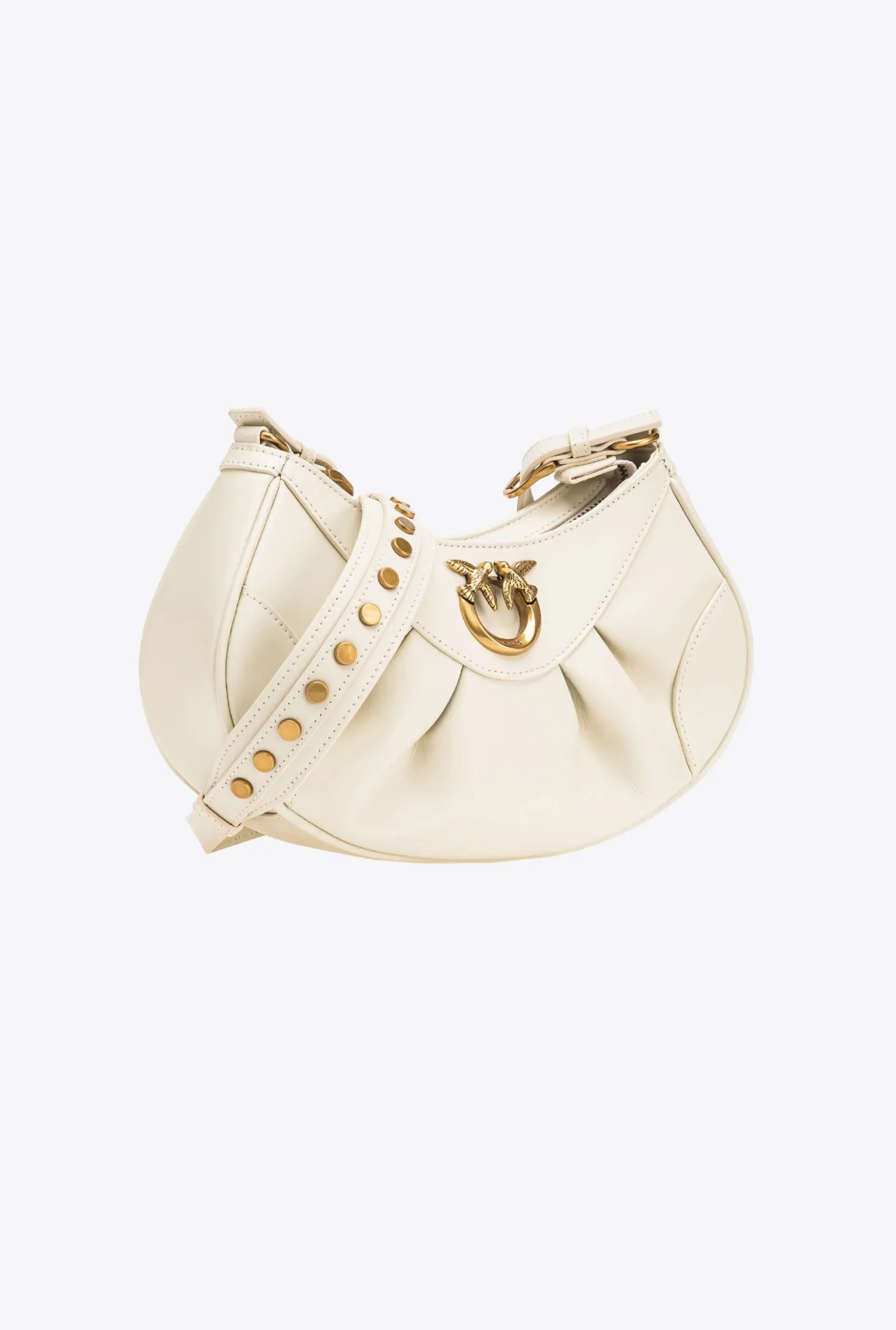 Sacs À Bandoulière|PINKO Love Bag Bon Bon Crossbody En Cuir Blanc+Blanc-Or Antique