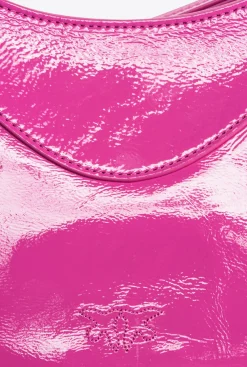 Sacs À Bandoulière|PINKO Love Bag Bon Bon Crossbody En Cuir Verni Rose Pinko-Or Antique