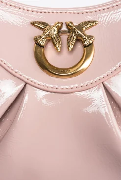 Sacs À Bandoulière|PINKO Love Bag Bon Bon Crossbody En Cuir Verni Iris-Or Antique