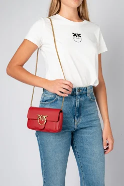 Sacs À Bandoulière|PINKO Love Bag Pocket Simply Rouge Rubis-Or Antique