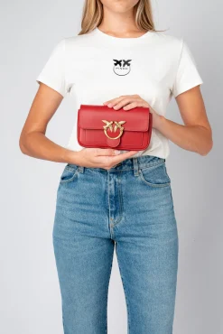 Sacs À Bandoulière|PINKO Love Bag Pocket Simply Rouge Rubis-Or Antique