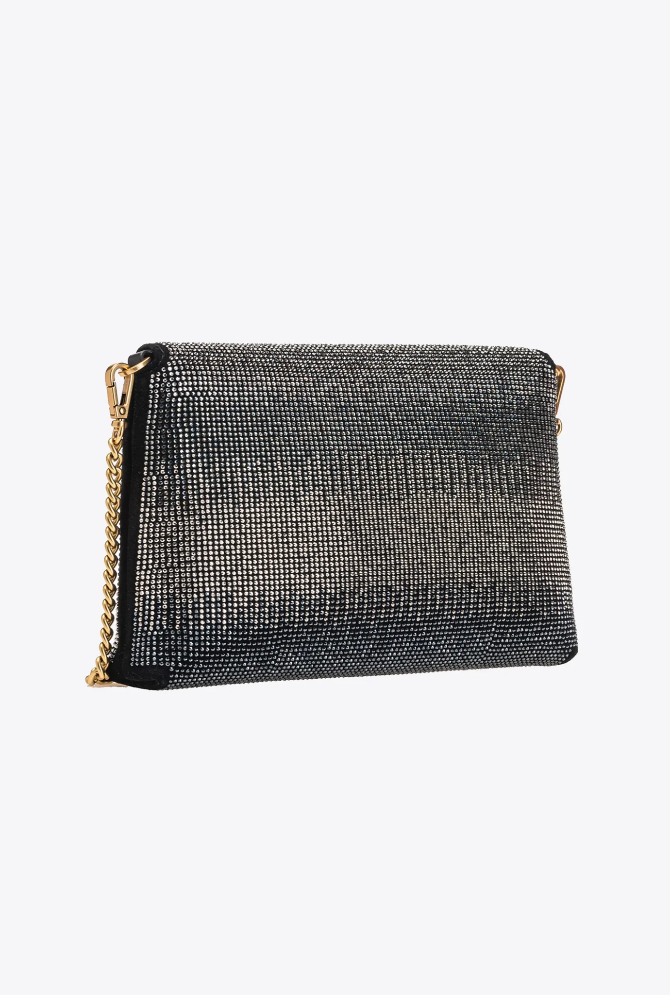 Sacs De Soirée|PINKO Love Bag Soft Envelope Full Strass Noir-Vieil Or