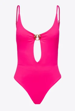 Maillots De Bain|PINKO Maillot De Bain Une Piece A Boucle Love Birds Violet Fuchsia