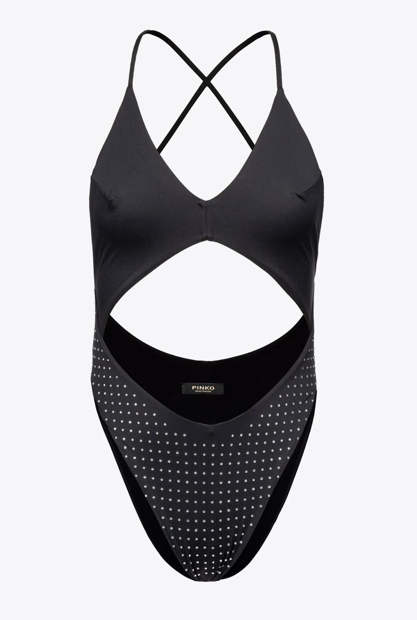 Maillots De Bain|PINKO Maillot De Bain Une Piece A Strass Noir/Cristal
