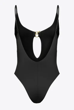Maillots De Bain|PINKO Maillot De Bain Une Piece A Boucle Love Birds Noir Limousine