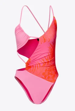 Maillots De Bain|PINKO Maillot De Bain Une Piece A Imprime Floral Multicolore Rose/Orange