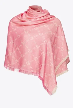 Écharpes|PINKO Maxi Echarpe Monogram Multicolore - Nude/Fuchsia