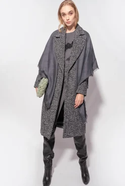 Autres Accessoires|PINKO Maxi Echarpe Monogramme Noir Limousine