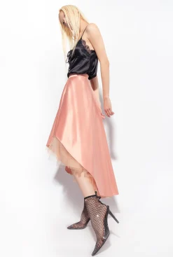 Jupes|PINKO Maxi Jupe En Satin Duchesse Et Tulle Rose - Camee