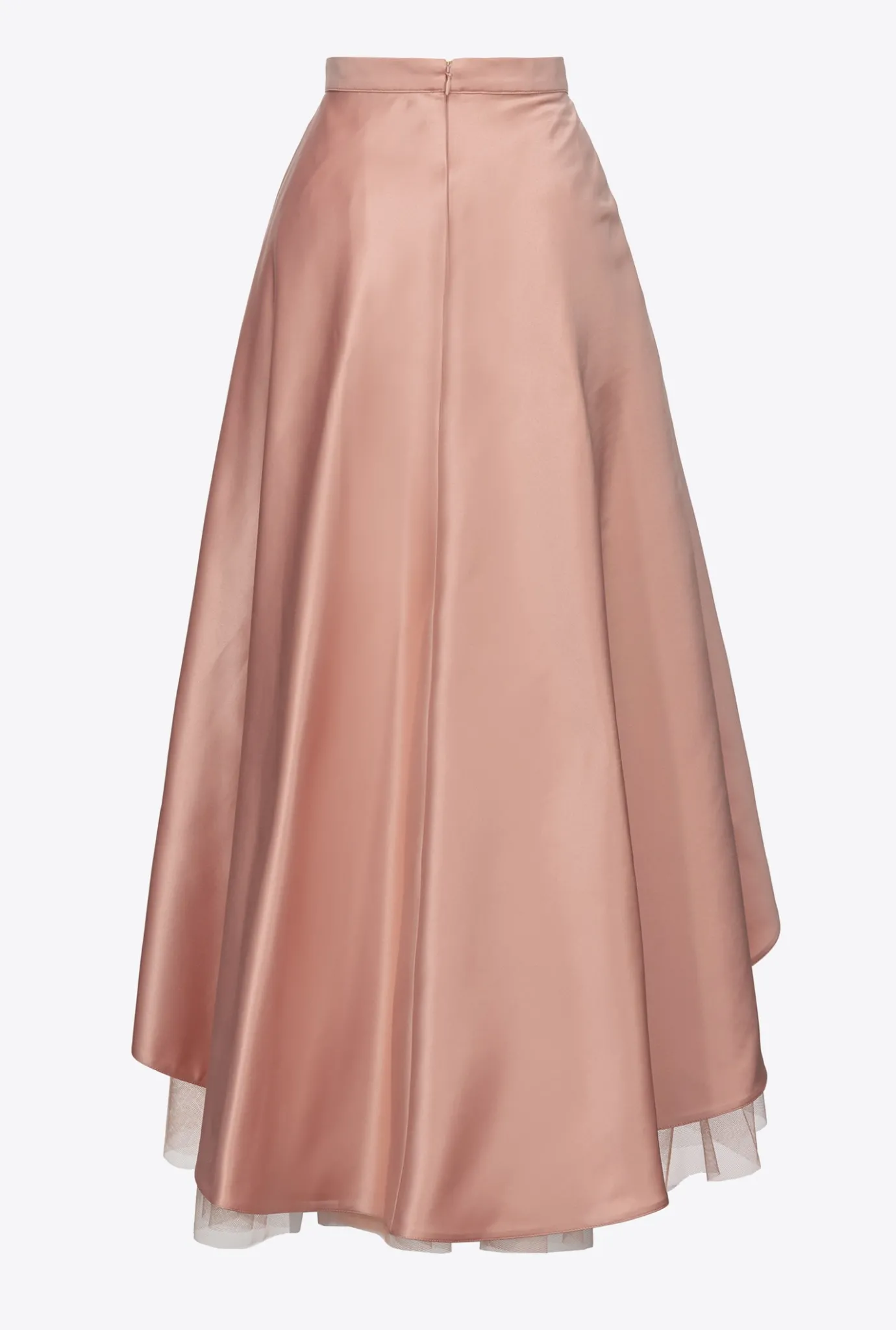 Jupes|PINKO Maxi Jupe En Satin Duchesse Et Tulle Rose - Camee
