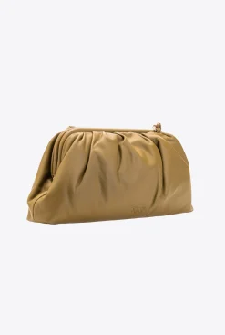 Pochettes|PINKO Maxi Pochette Chain Color Block Beige-Or Antique