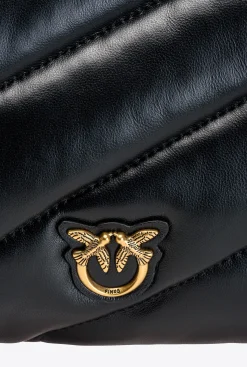 Sacs À Bandoulière|PINKO Medium Twins Bag Maxi Quilt Noir-Vieil Or