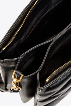 Sacs À Bandoulière|PINKO Medium Twins Bag Maxi Quilt Noir-Vieil Or