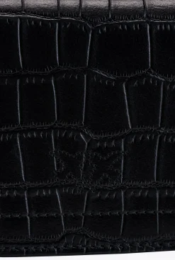 Sacs De Soirée|PINKO Micro Love Bag Bell Croco Noir-Vieil Or