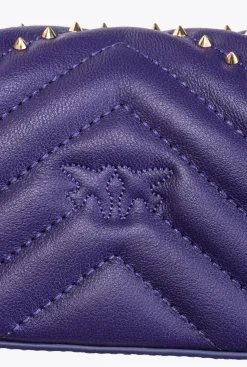 Micro Love Bag|PINKO Micro Love Bag Click Chevron Studs Violet Frangipanier-Or Antique