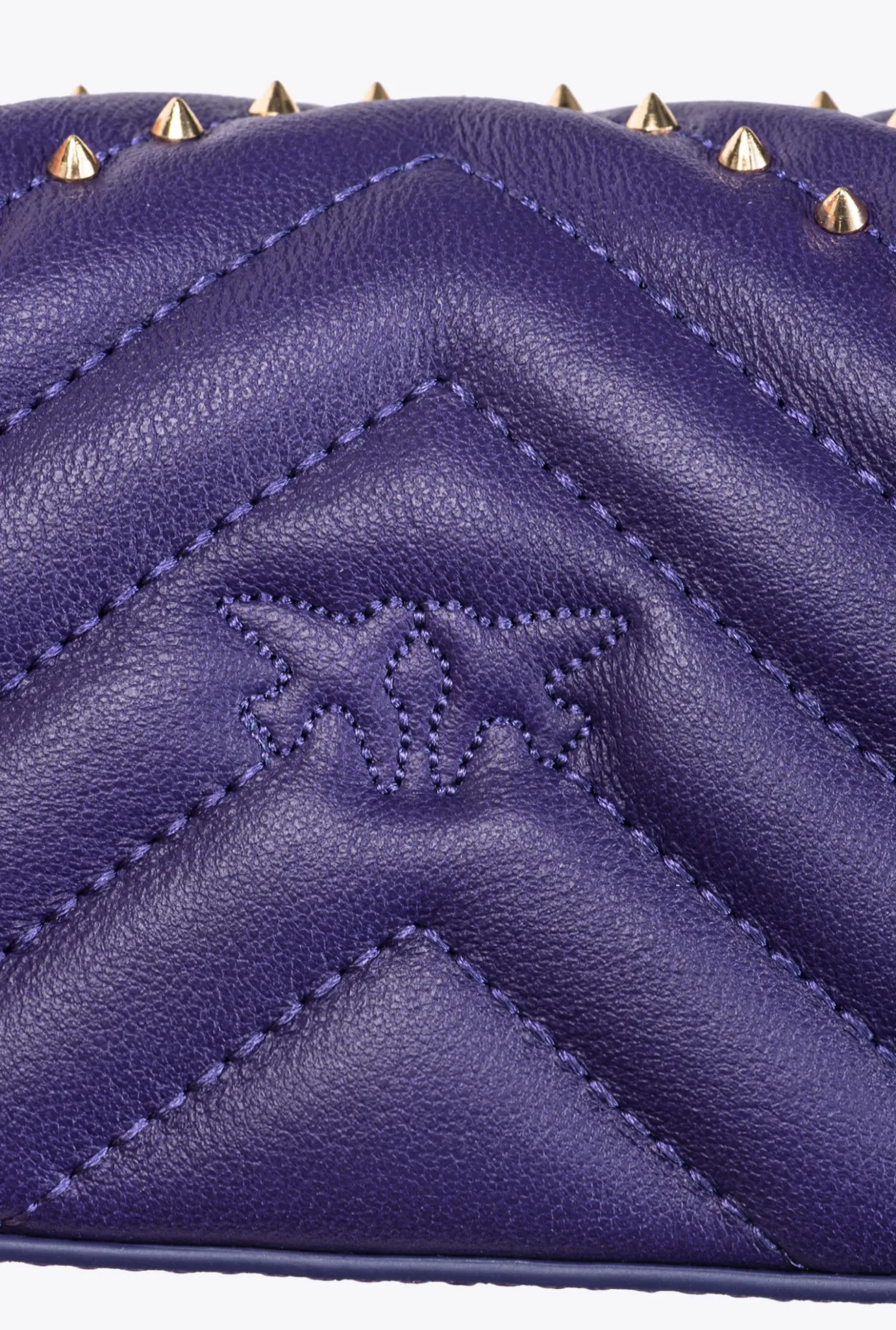 Micro Love Bag|PINKO Micro Love Bag Click Chevron Studs Violet Frangipanier-Or Antique