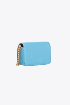 Micro Love Bag|PINKO Micro Love Bag Click Simply Bleu Ciel-Or Antique