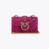 Sacs De Soirée|PINKO Micro Love Bag Grainy Glitter Rose Pinko-Or Antique