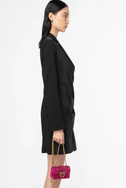 Sacs De Soirée|PINKO Micro Love Bag Grainy Glitter Rose Pinko-Or Antique