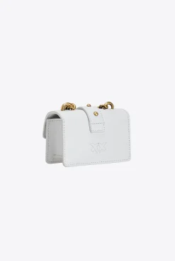 Sacs À Bandoulière|PINKO Micro Love Bag Icon Simply Blanc+Blanc-Or Antique