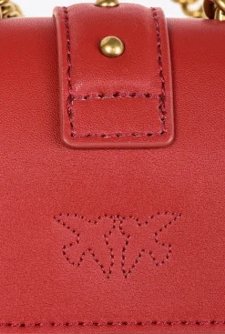 Sacs À Bandoulière|PINKO Micro Love Bag Icon Simply Rouge Rubis-Or Antique