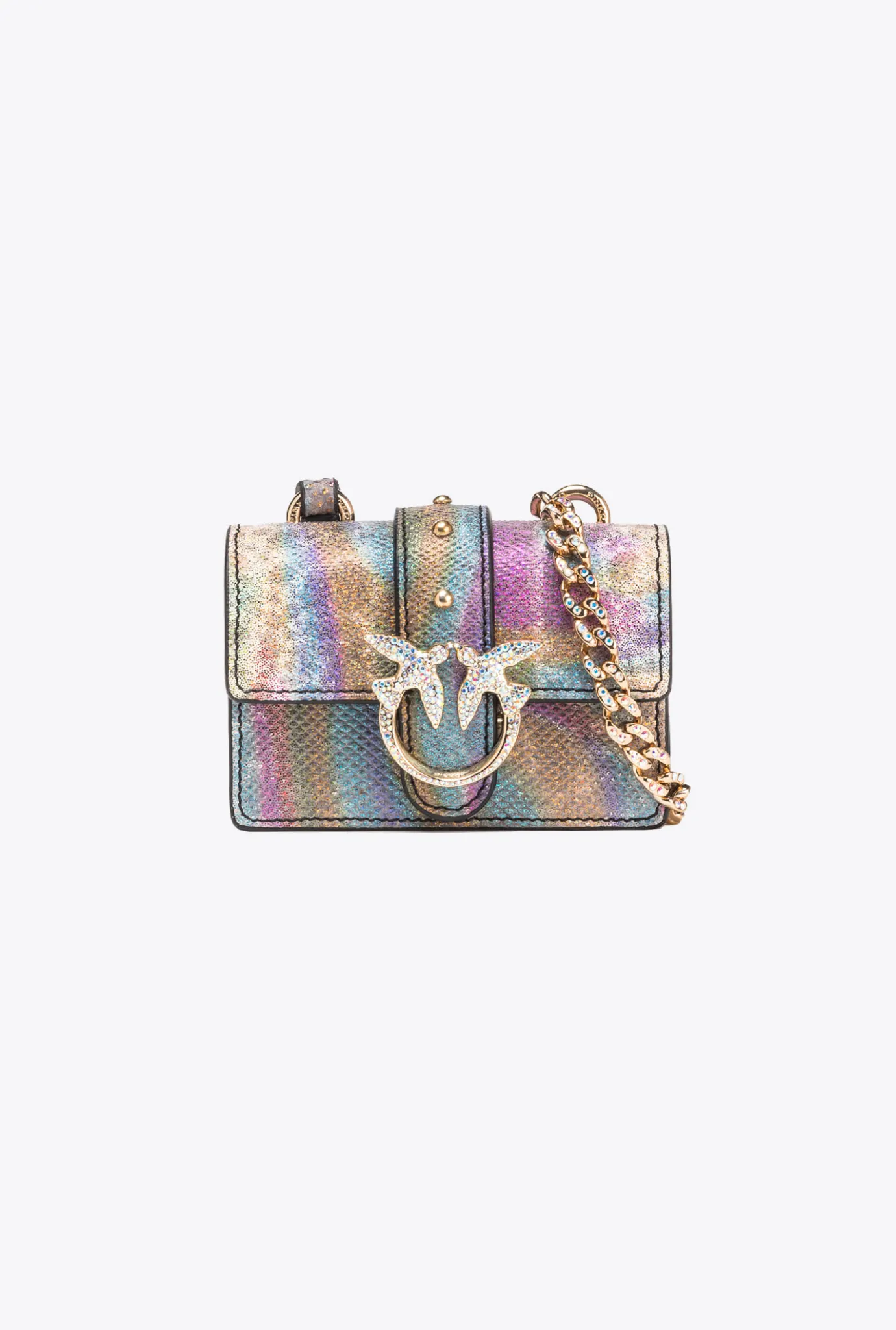 Sacs De Soirée|PINKO Micro Love Bag One En Reptile Multicolore Galleria Multicolore-Or Brillant