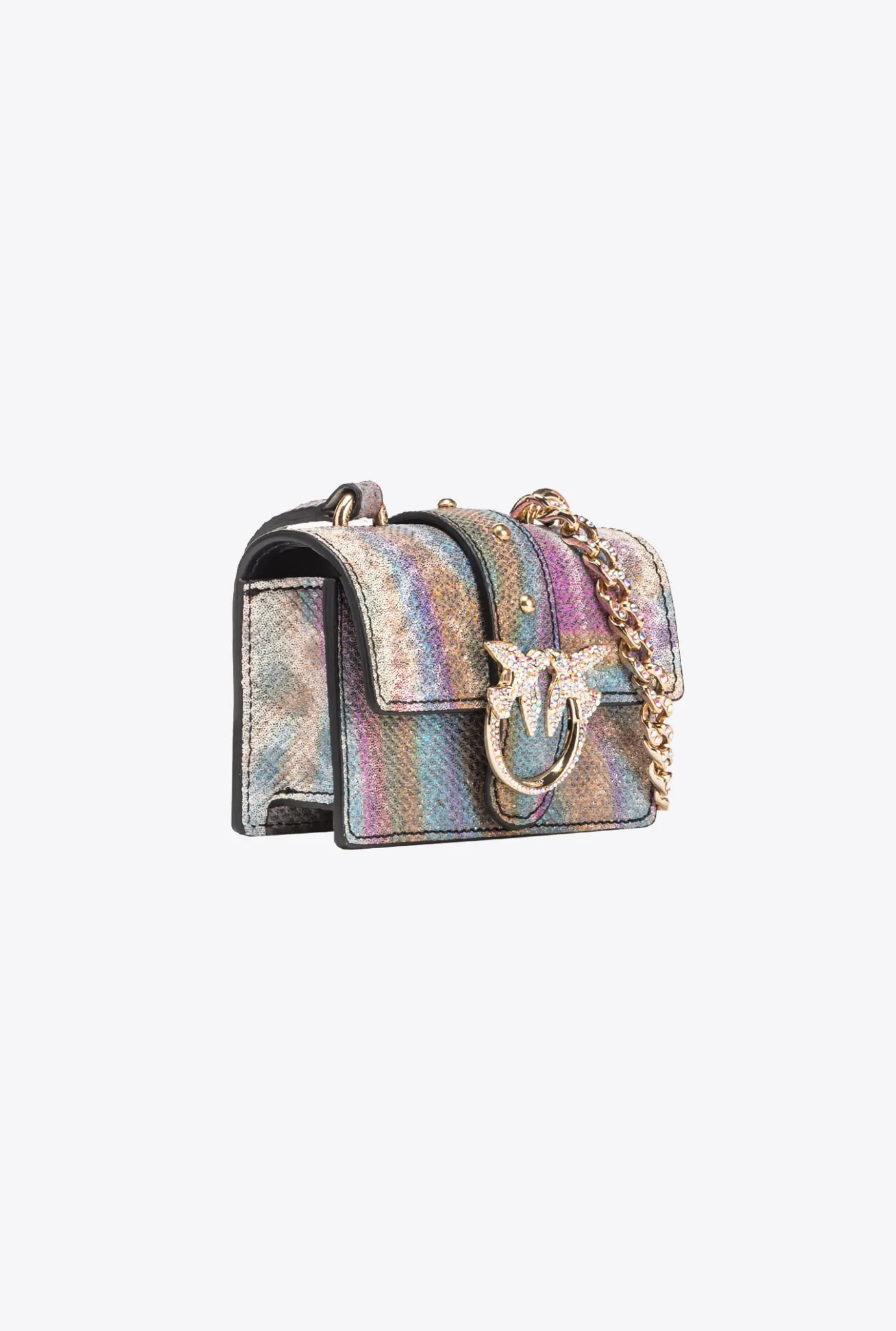 Sacs De Soirée|PINKO Micro Love Bag One En Reptile Multicolore Galleria Multicolore-Or Brillant
