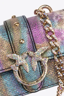 Sacs De Soirée|PINKO Micro Love Bag One En Reptile Multicolore Galleria Multicolore-Or Brillant